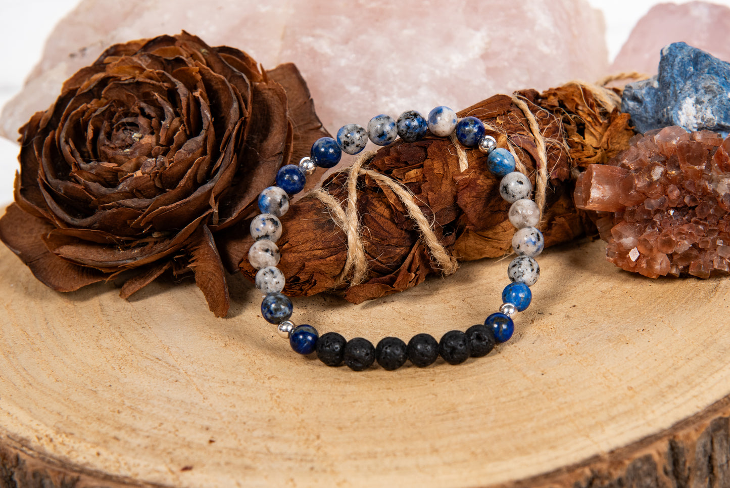 Lapislazzuli, diaspro k2, lava, argento 925