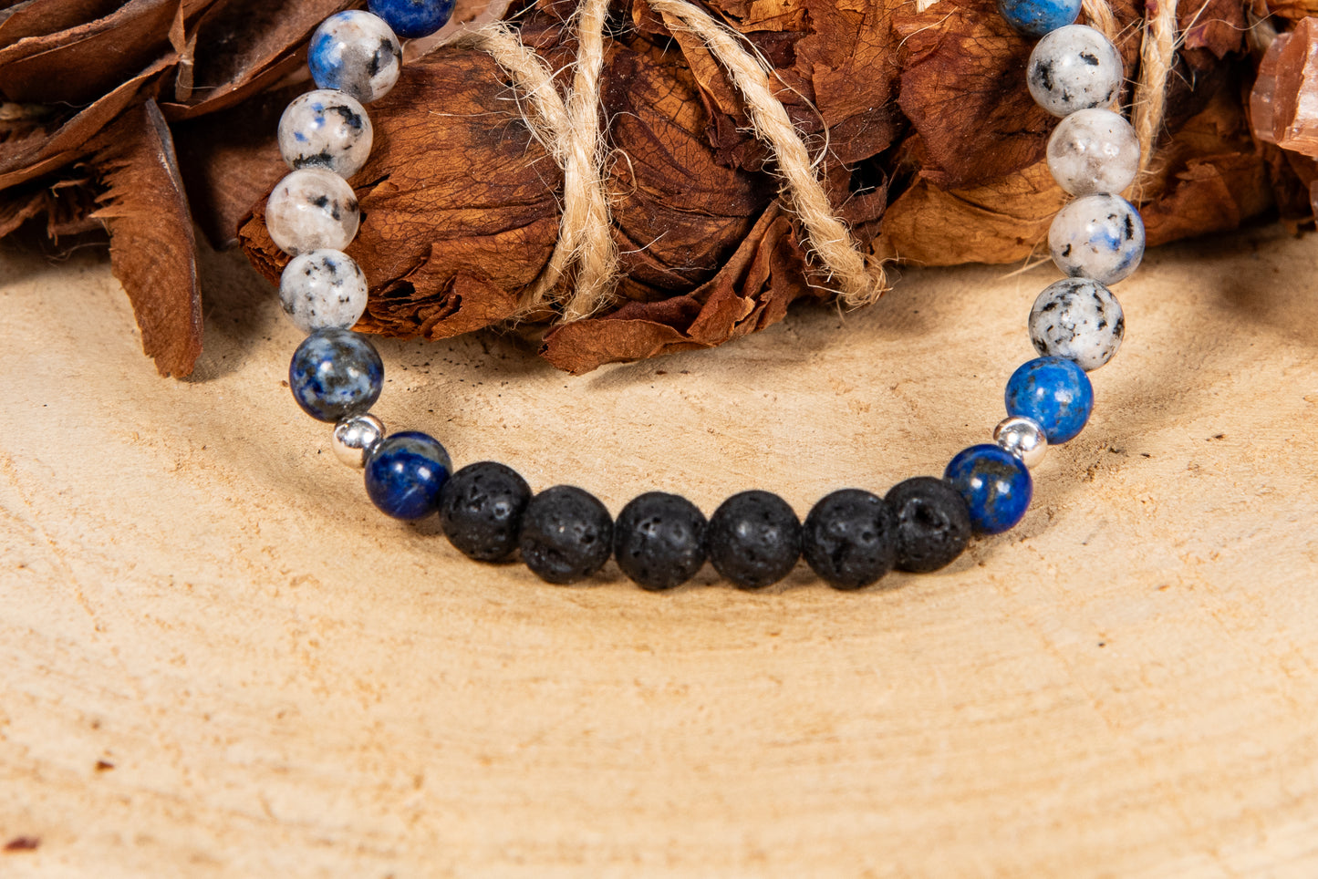 Lapislazzuli, diaspro k2, lava, argento 925