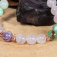 Bracciale perle 8 mm crisoprasio, ametista, ametista lavanda, rame