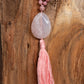 Mala da meditazione in Rodonite, Pietra Guru Quarzo rosa e Rame