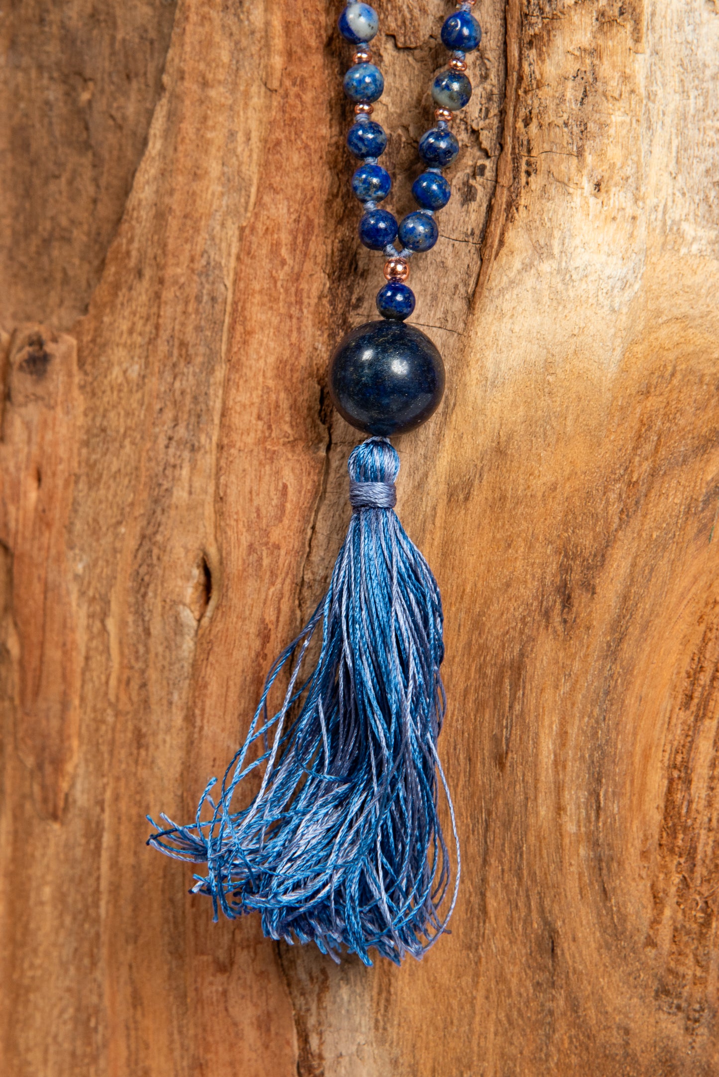 Mala per meditare in Lapislazzuli, Pietra Guru Lapislazzuli, Rame