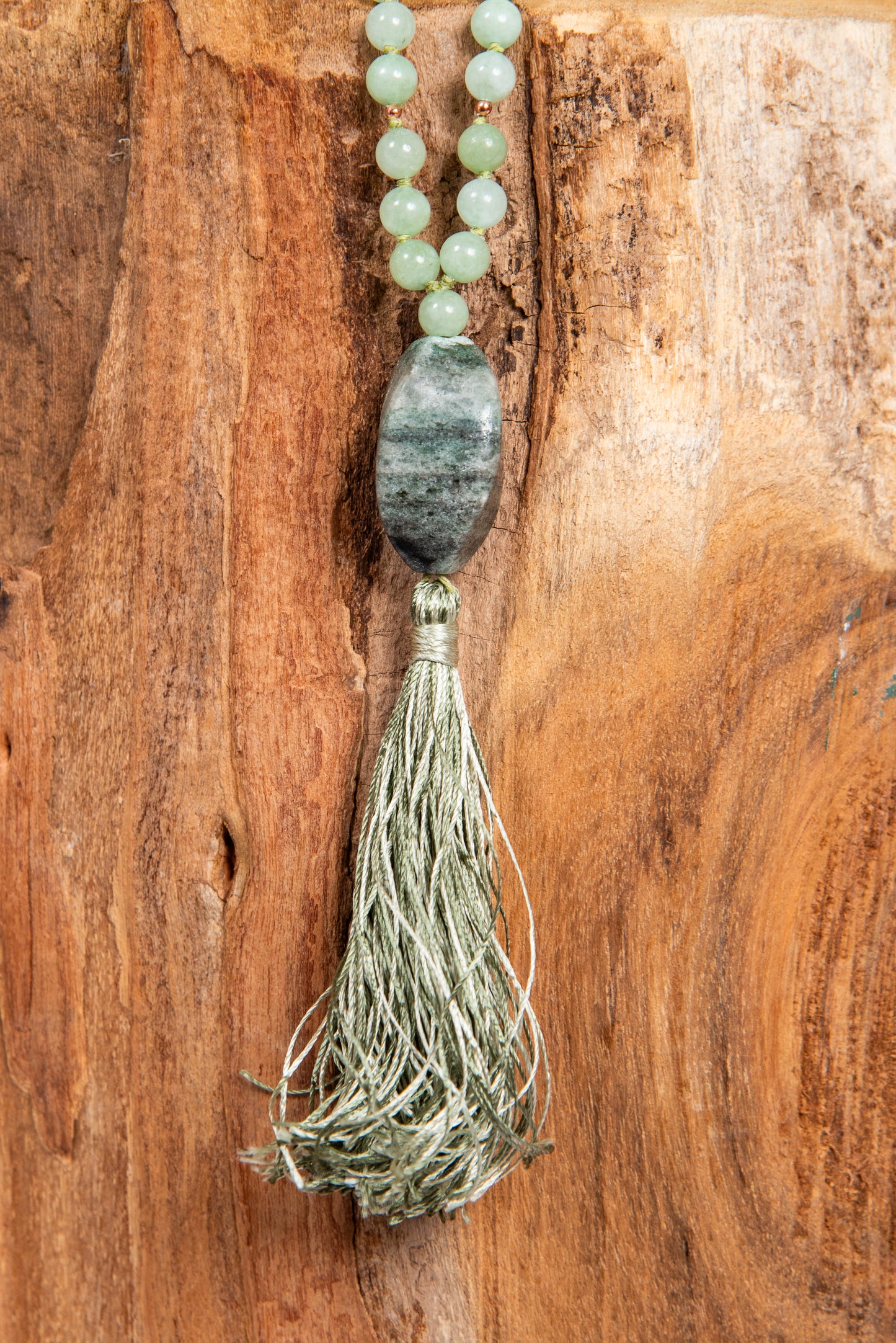 Mala 108 in Giadeite, Perla guru in Avventurina e rame