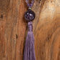 Mala per meditare 108 perle in Fluorite, Pietra Guru Ametista, Argento 925