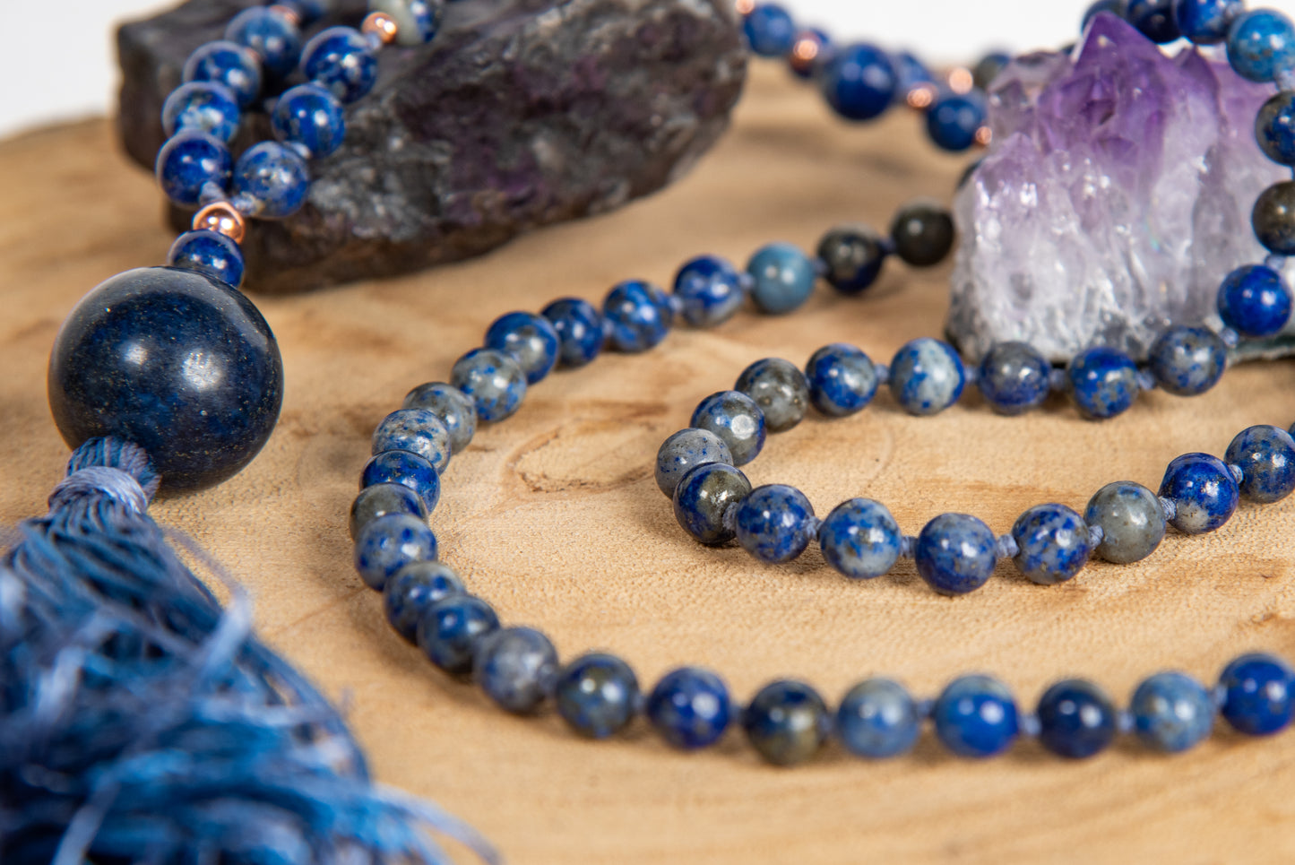 Mala per meditare in Lapislazzuli, Pietra Guru Lapislazzuli, Rame