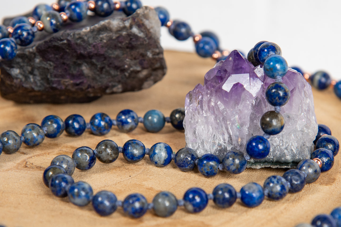 Mala per meditare in Lapislazzuli, Pietra Guru Lapislazzuli, Rame