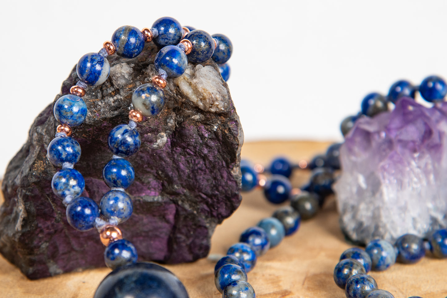 Mala per meditare in Lapislazzuli, Pietra Guru Lapislazzuli, Rame
