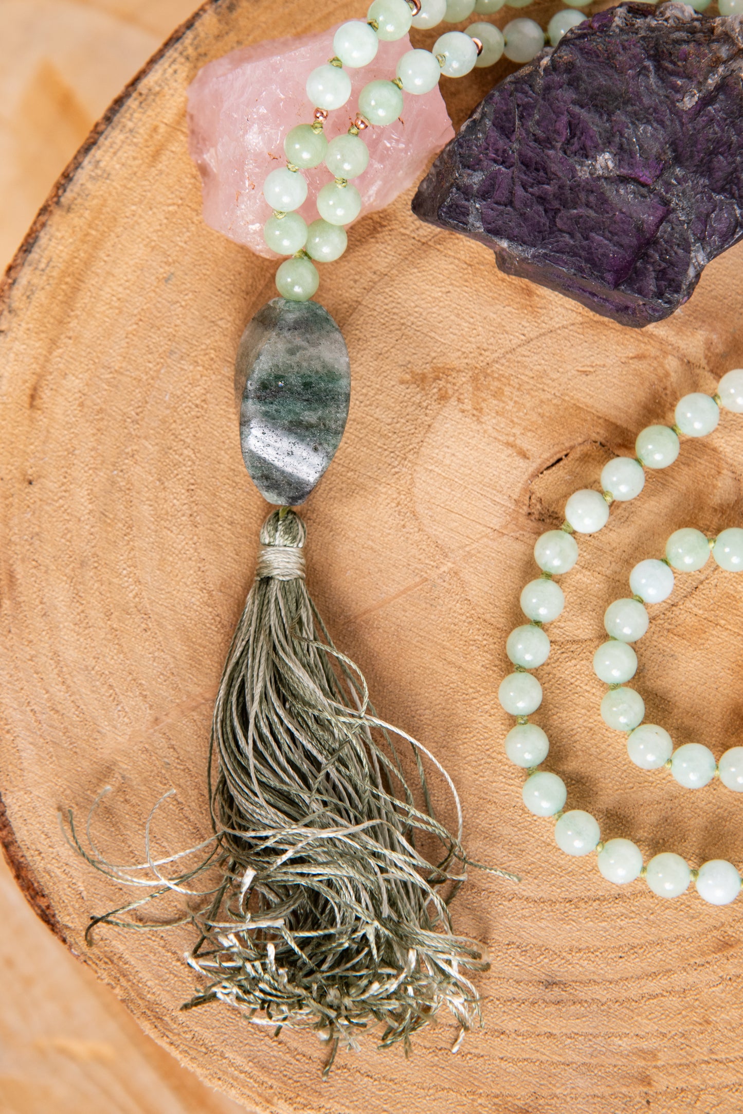 Mala 108 in Giadeite, Perla guru in Avventurina e rame