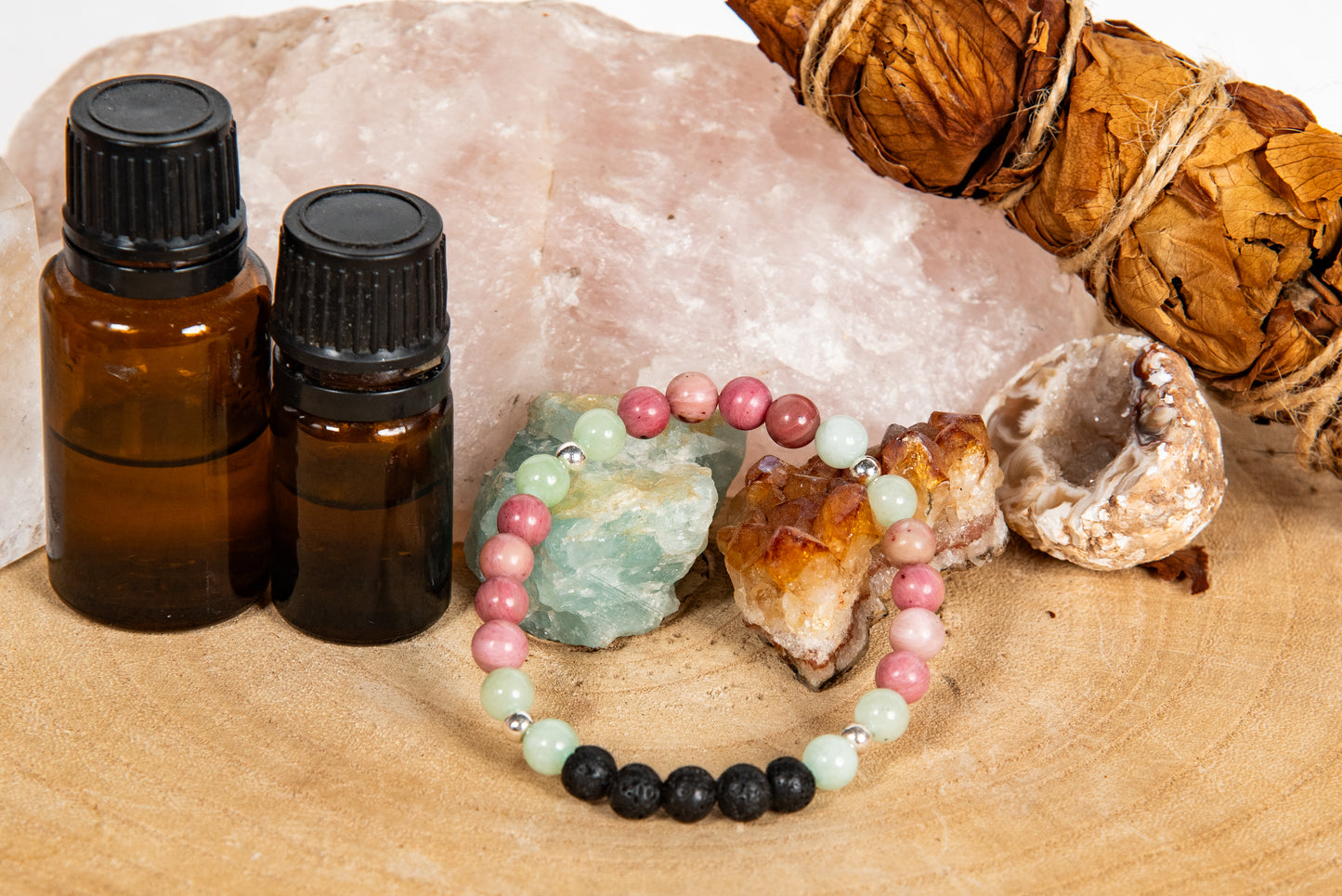 Rodonite, giadeite, lava, argento 925