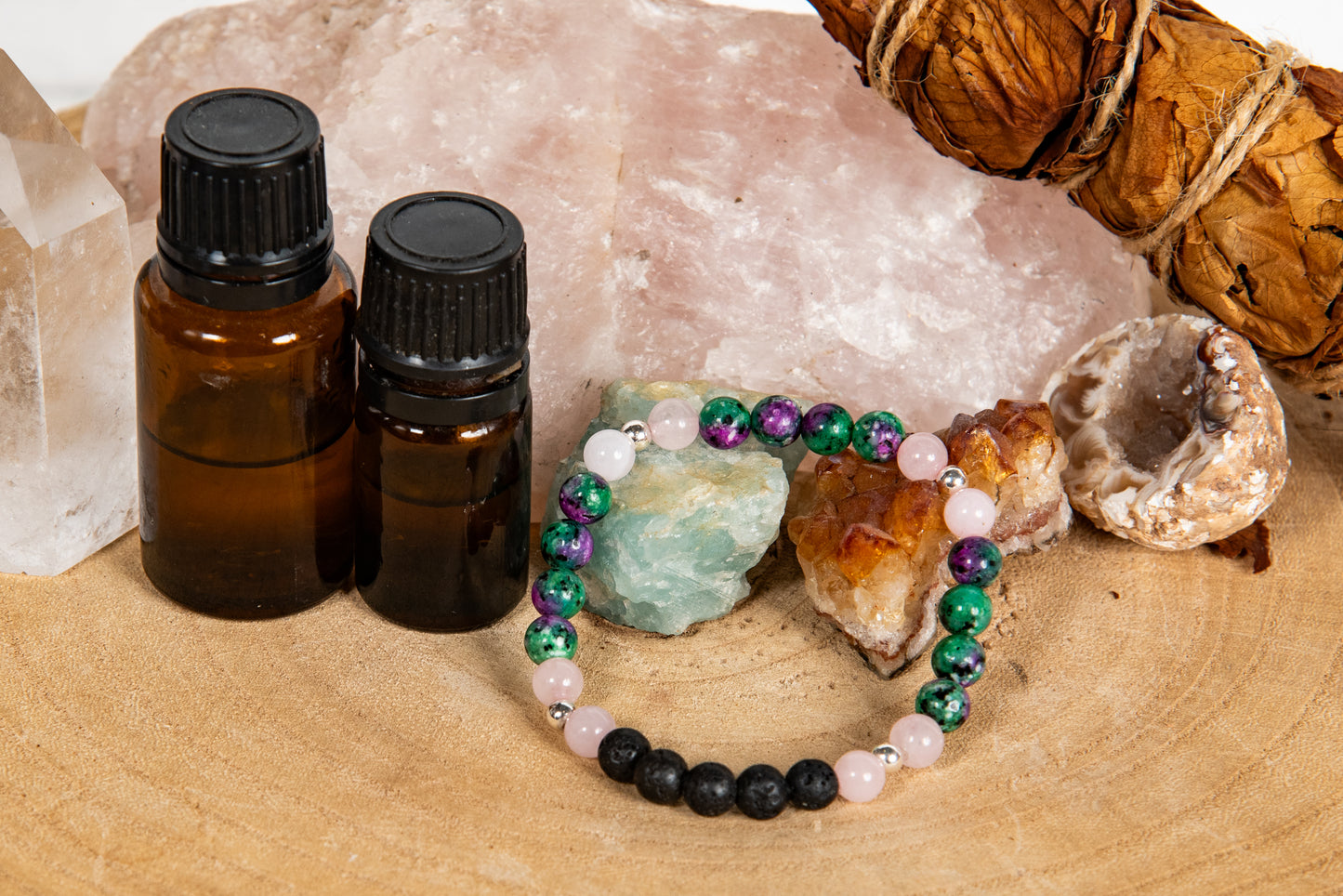 Zoisite, ametista lavanda, lava, argento 925