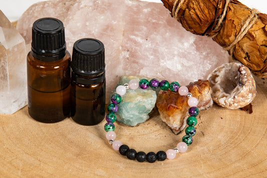 Zoisite, ametista lavanda, lava, argento 925