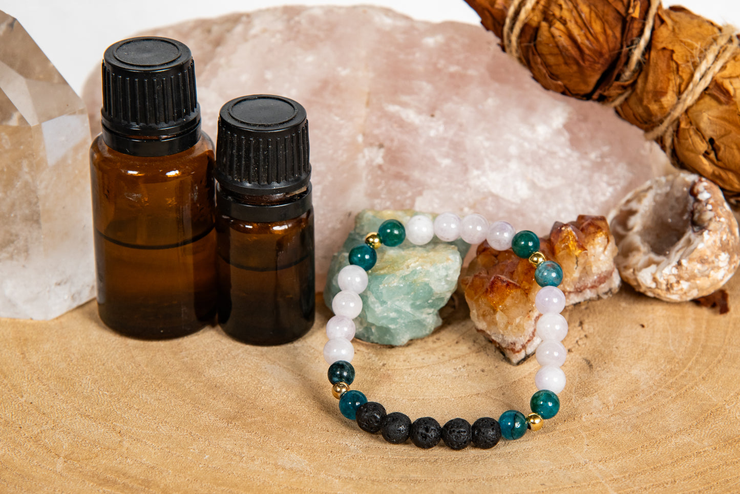 Apatite, ametista lavanda, lava, argento dorato 925