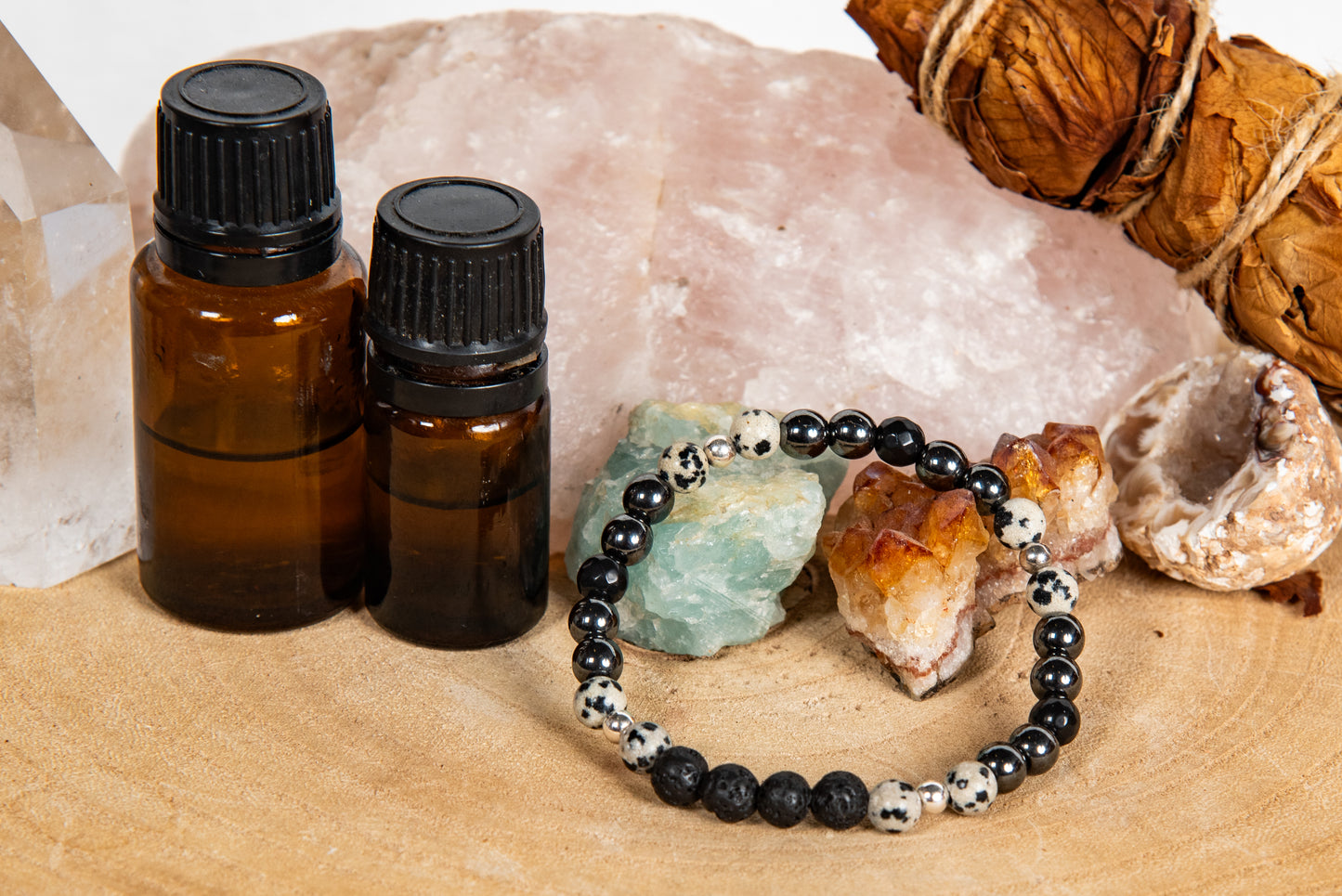 Diaspro dalmata, onice, ematite, lava, argento 925