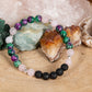 Zoisite, ametista lavanda, lava, argento 925