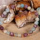Bracciale perle 6 mm calcite, lepidolite, rame