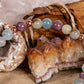 Bracciale perle 6 mm calcite, lepidolite, rame