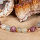 Bracciale perle 6 mm calcite, lepidolite, rame