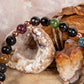 Bracciale perle 6 mm tormalina elbaite, tormalina naturale vari colori, rame
