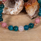 Bracciale perle 6 mm ametista lavanda, apatite, rodonite, rame