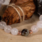 Bracciale perle 8 mm tormalina elbaite, quarzo rosa, rame