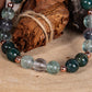 Bracciale perle 8 mm fluorite, agata muschiata, rame
