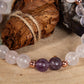 Bracciale perle 8 mm fluorite, quarzo rosa, ametista, rame