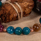 Bracciale perle 8 mm tormalina naturale, apatite, rame