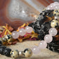 Quarzo rosa, diaspro dalmata, lava, argento 925