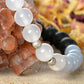 Angelite, agata bianca, lava, argento 925
