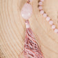 Mala in Quarzo rosa, Pietra Guru Quarzo in rosa, Rame