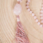 Mala in Quarzo rosa, Pietra Guru Quarzo in rosa, Rame