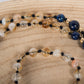Mala in Quarzo citrino, Lapislazzuli Pietra guru Lapislazzuli, Argento dorato 925, Placcato Oro 14 kt