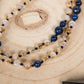 Mala in Quarzo citrino, Lapislazzuli Pietra guru Lapislazzuli, Argento dorato 925, Placcato Oro 14 kt