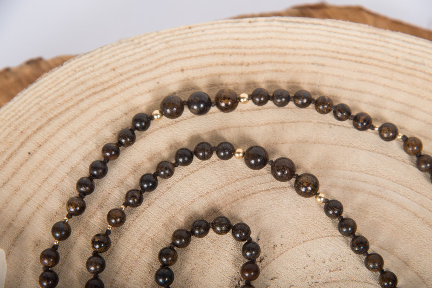 Mala in Bronzite, Argento dorato 925, Placcato Oro 14 kt