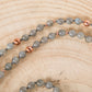 Mala in labradorite e corniola, rame