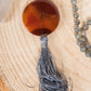 Mala in labradorite e corniola, rame