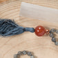 Mala in Labradorite, Pietra Guru Agata rossa e Rame