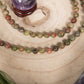 Mala in Unakite, Perla Guru in Rame