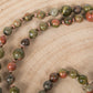 Mala in Unakite, Perla Guru in Rame