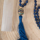 Mala in Lapislazzuli, Pietra guru Perla Tibetana, Argento dorato 925, Placcato Oro 14 kt
