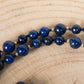 Mala in Lapislazzuli, Pietra guru Perla Tibetana, Argento dorato 925, Placcato Oro 14 kt