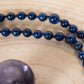 Mala in Lapislazzuli, Pietra guru Perla Tibetana, Argento dorato 925, Placcato Oro 14 kt