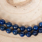 Mala in Lapislazzuli, Pietra guru Perla Tibetana, Argento dorato 925, Placcato Oro 14 kt