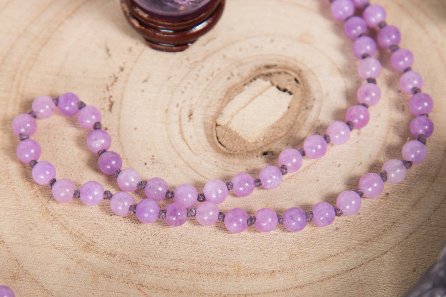 Mala in Ametista lavanda, Pietra Guru Ametista e Rame