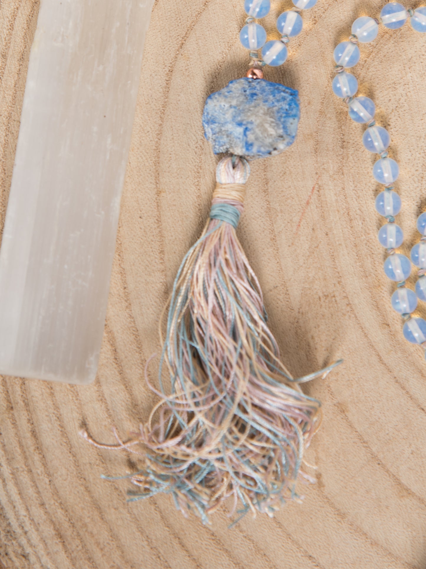 Mala in Opalite, Pietra Guru Lapislazzuli e Rame