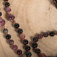 Mala in Tormalina multicolore naturale, Perla Guru Rame