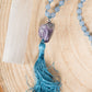 Mala in Angelite, Pietra Guru Ametista, Argento 925