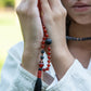 Mala per meditare in Pietra lavica e Agata rossa
