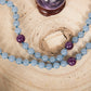 Mala in Angelite, Pietra Guru Ametista, Argento 925