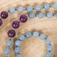 Mala in Angelite, Pietra Guru Ametista, Argento 925