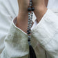Mala collana da meditazione in Pietra lavica e Labradorite